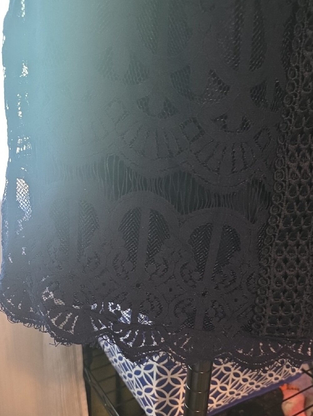 Navy Lace Off-Shoulder Dress - Picture 7 of 7